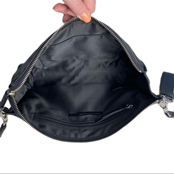 WHBM Leather Colorblock Striped Clutch Crossbody Shoulder Purse Red Pink Black - Picture 6 of 15